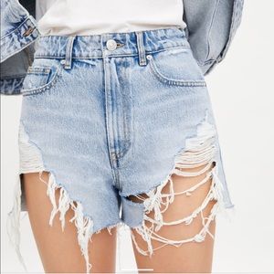 Zara hi rise denim shorts